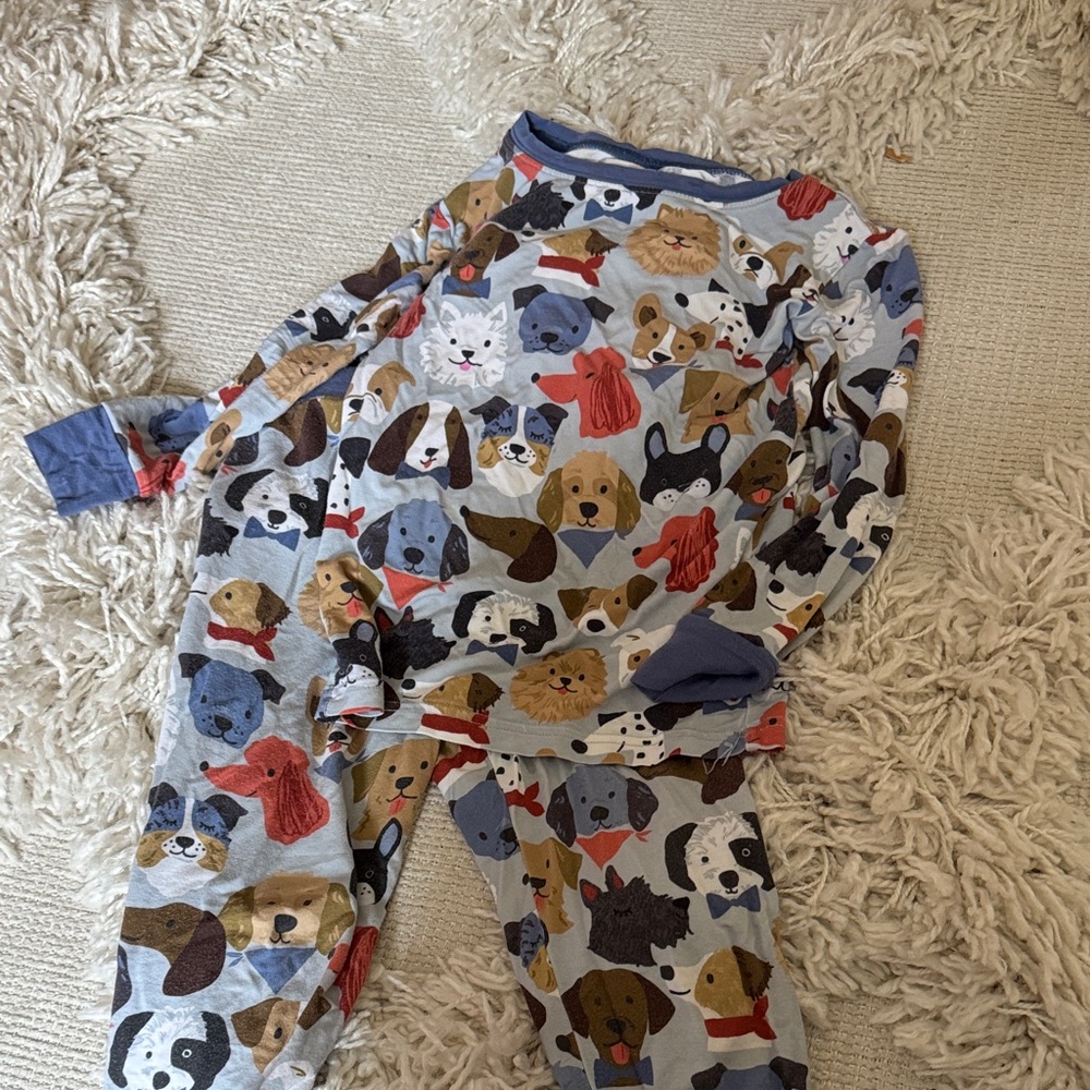 Little Sleepies Blue and Brown Animal Print Pajamas